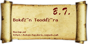 Bokán Teodóra névjegykártya